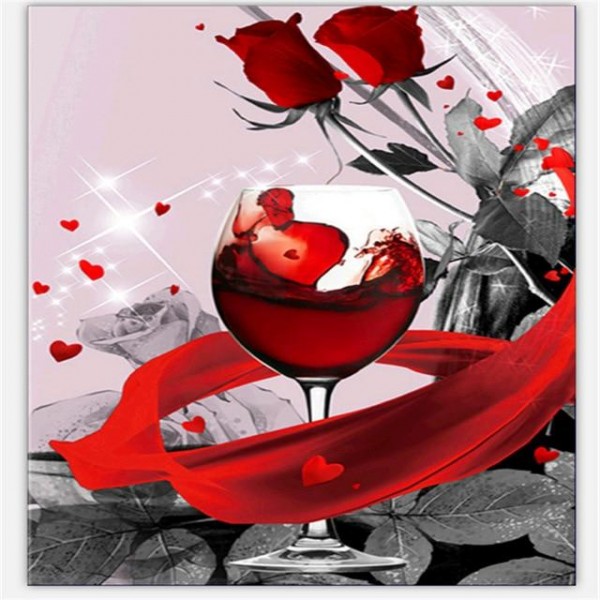 Red Roses & Wine - Best Diamond Painting Kit