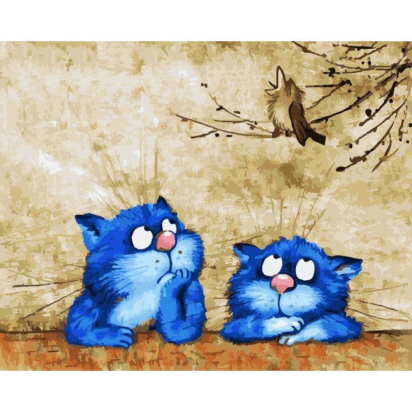 Animated Blue Cats - Diamond Art