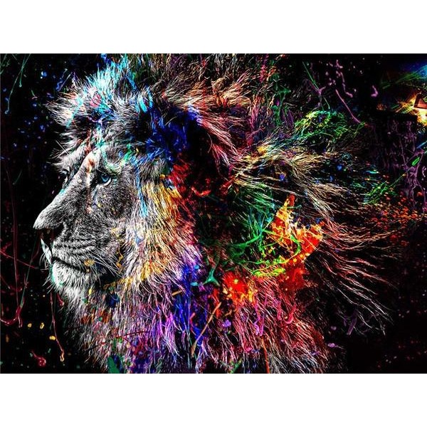 Colorful Lion - 5D Diamond Art