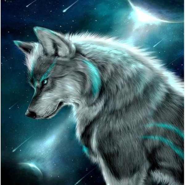 Wolf under Moon DIY Diamond Painting