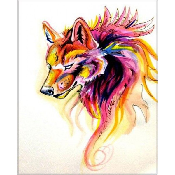 Amazing Multicolor Wolf Art