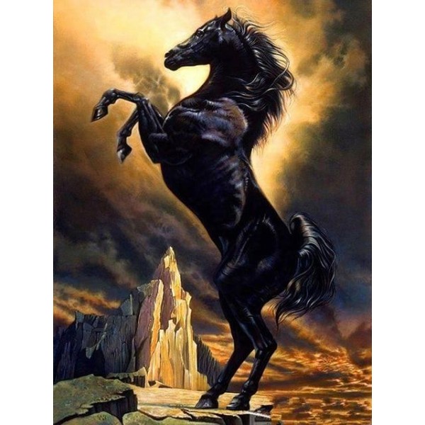 Mighty Black Horse - 5D Diamond Art