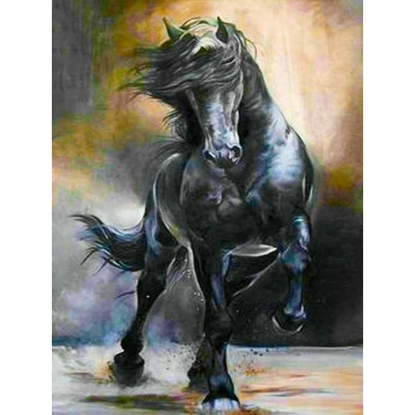 Running Black Horse - Diamond Art