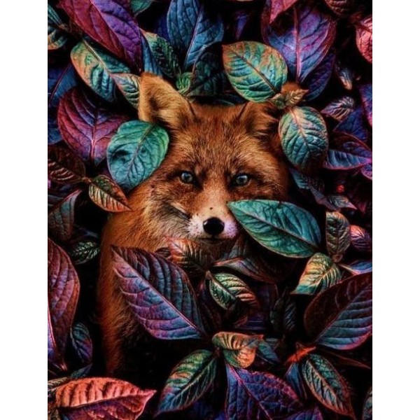 Fox In Leaves - 5D diamond Art