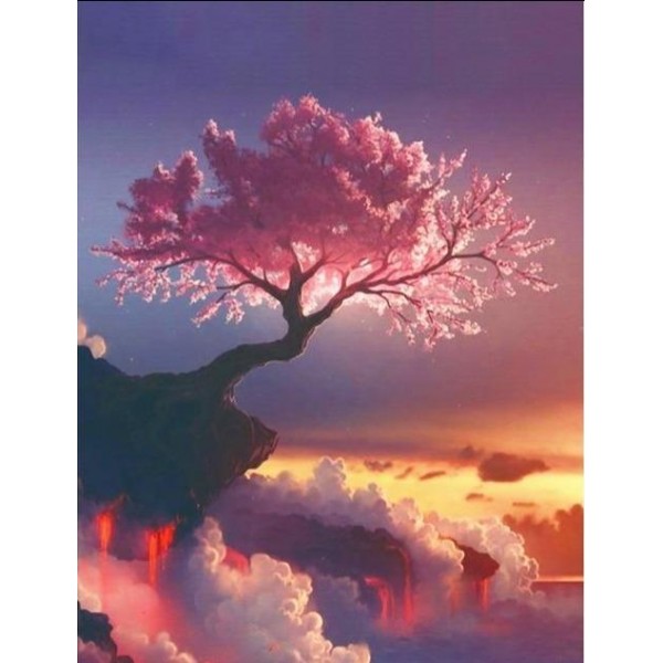 Pink Tree On The Mountain