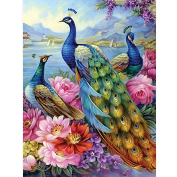 Peacock Flowers Painting Kit