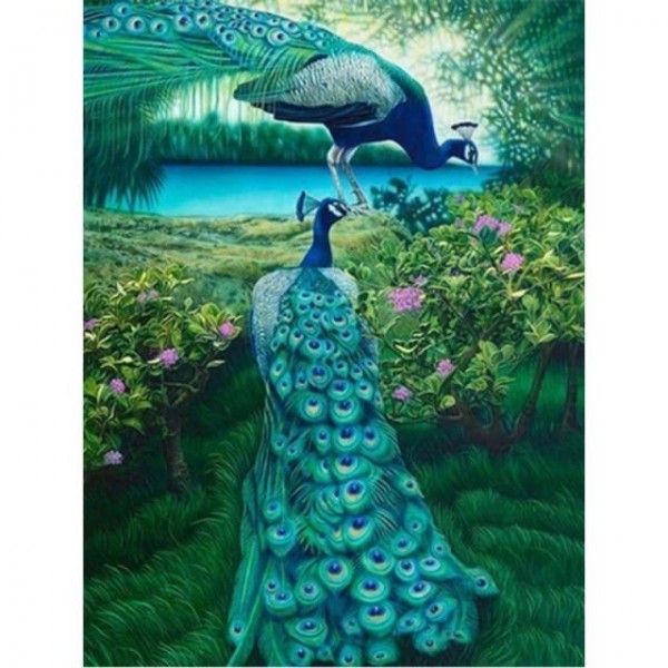 Peacock in Garden 5D Diamond Painting