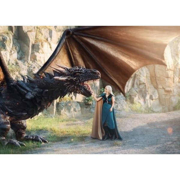 Khaleesi With Her Dragon
