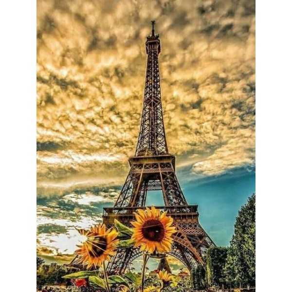 Eiffel Tower Sunflower DIY Painting Kit