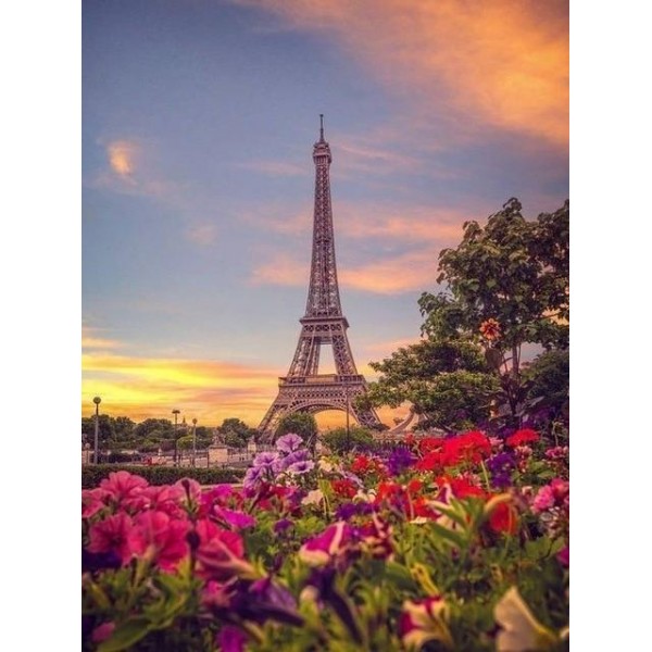Stunning Flowers Eiffel Tower View