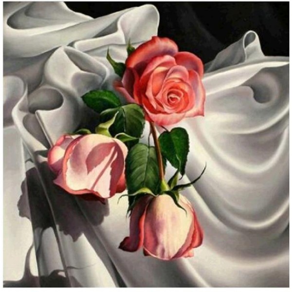 Pink Roses - Diamond Dotz Painting
