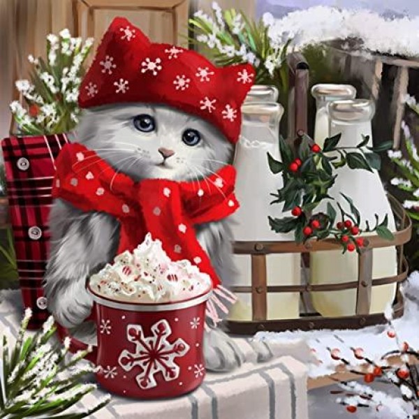 Cute kitty Christmas Diamond painting