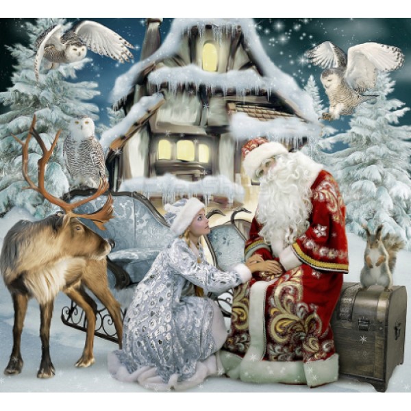 Santa Claus Where is My gift - Christmas Diamond Art Kit