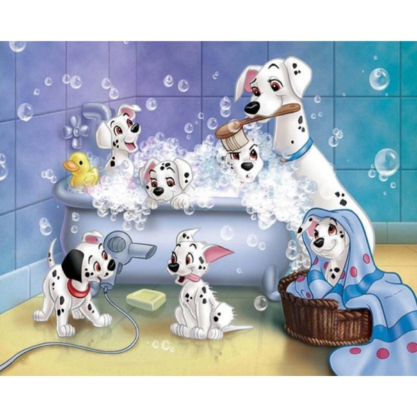 Dalmatians Having Bath Fun