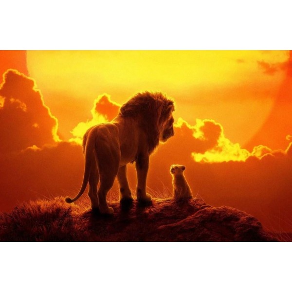 Lion & Cub on the Top of Mountain