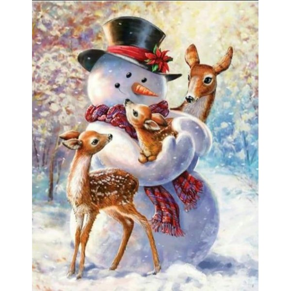 Snowman & Deer - Best Diamond Painting Kit