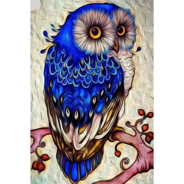 Blue Owl Diamond Painting Kit