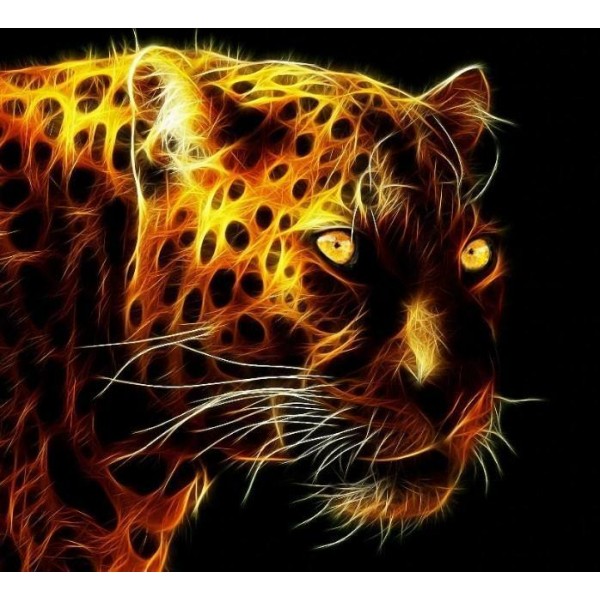 Blazing African leopard - Paint by Diamonds