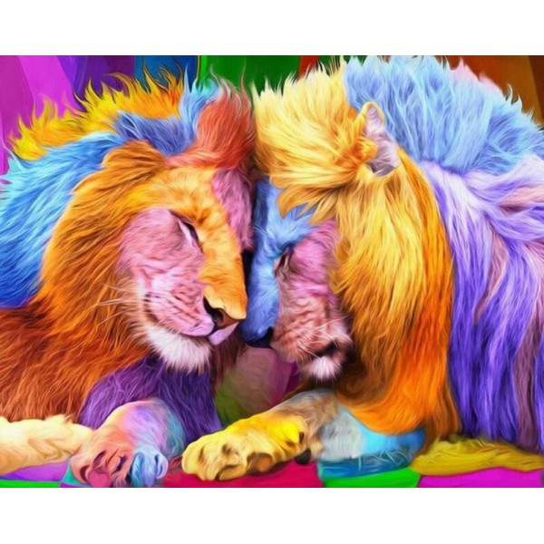 Colorful Lions - Paint With Diamonds