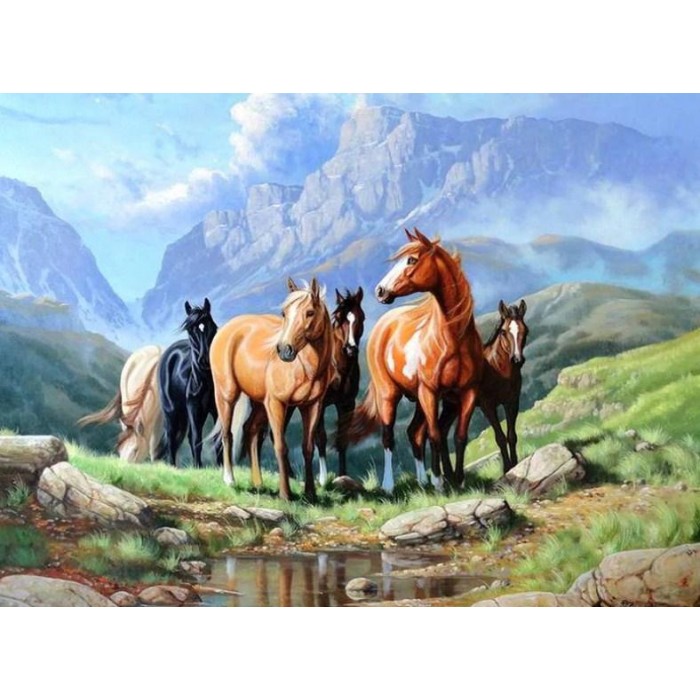5D Diamond Painting Wild Horses Kit